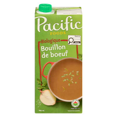 Pacific bouillon de boeuf biologique 946 ml, 0,72 $/100ml