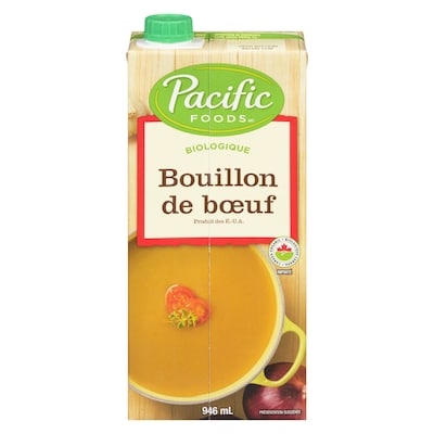 Pacific bouillon de boeuf biologique 946 ml, 0,69 $/100ml