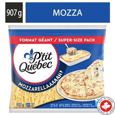P'tit Québec Fromage râpé mozzarellaaaaah!. 907 g, 1,19 $/100g