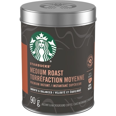 Starbucks Torréfaction Moyenne Café Instantané Supérieur, Velouté Et Équilibré 90 g, 13,88 $/100g