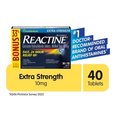 Reactine Extra Strength Tablets 40 ea, $0.67/1ea