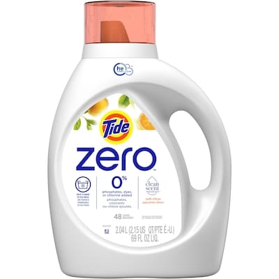 Tide Zero Liquid Laundry Detergent, Soft Citrus Scent, 48 lds, CleanScent Technology 2.04 l, $0.83/100ml