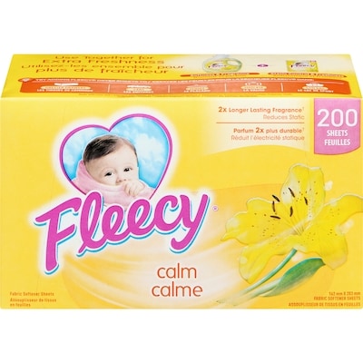 Fleecy Aroma Therapy Fabric Softener Dryer Sheets, Calm 200 ea, $0.06/1ea