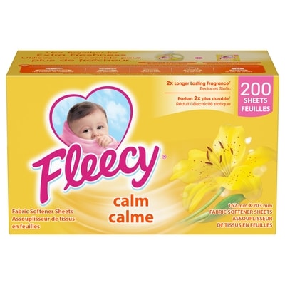 Fleecy Aroma therapy calm feuilles assouplissantes pour la sécheuse 200 ea, 0,07 $/1ch