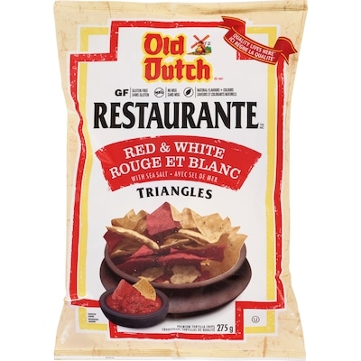 Old Dutch Restaurante Premium Tortilla Chips Red & White with Sea Salt  275 g, $1.45/100g