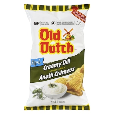 Old Dutch Creamy Dill Flavoured Potato Chips 235 g, $1.78/100g