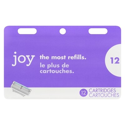 Joie cartouche de lames de rasoir de rechange pour femmes, 12 cartouches de rechange 12 ea, 3,08 $/1ch