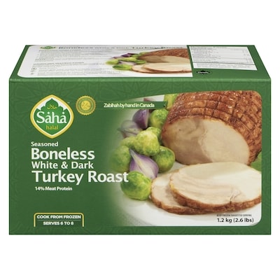Saha Boneless White & Dark Turkey Seasoned, Frozen 1.5 kg, $1.80/100g