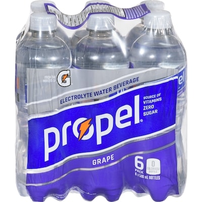 Propel Grape Enhanced Water with Gatorade Electrolytes, 6 Pack 6x500.0 ml, $0.21/100ml