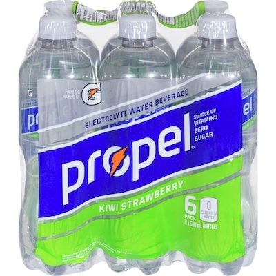 Propel Kiwi Strawberry Enhanced Water with Gatorade Electrolytes, 6 Pack 6x500.0 ml, $0.25/100ml