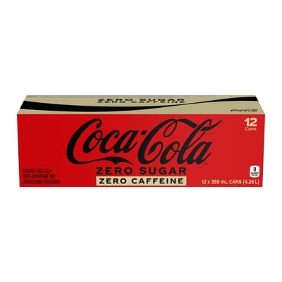 Coca-Cola Cola Zero Sugar Zero Caffeine Fridge Pack Cans 12x355.0 ml, $0.21/100ml