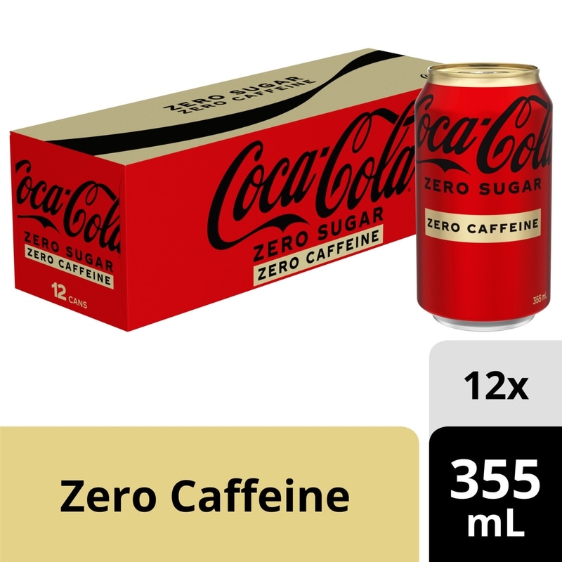Coca-Cola Cola Zero Sugar Zero Caffeine Fridge Pack Cans - 12x355
