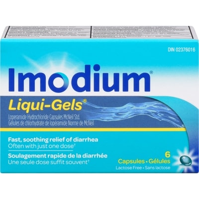 Imodium Liqui-Gels 6 ea, $2.08/1ea