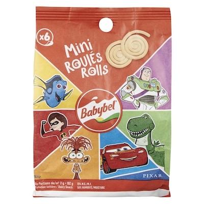 Babybel Dairy Snack Rolls 19% M.F. 6 Portion x 17 g 102 g, $6.36/100g
