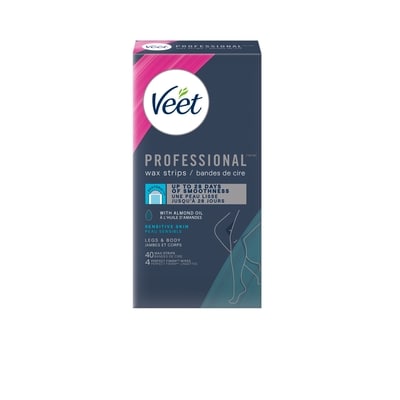 Veet Professional Wax Strips for Legs & Body, Sensitive Skin 40 ea, $0.50/1ea