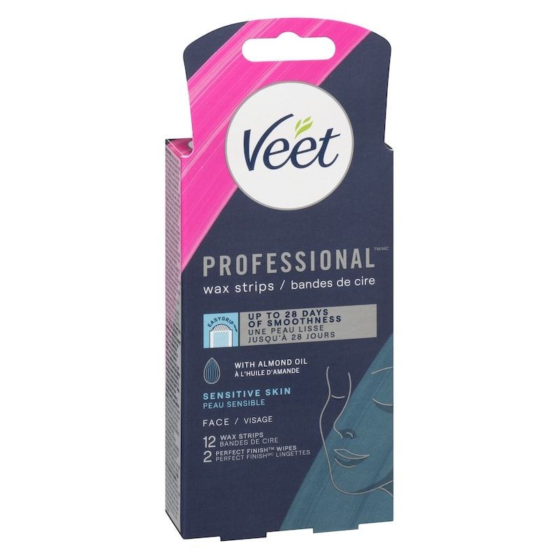 Easy-Gel Precision Wax Strips Face Sensitive Skin, 12 ct + 2 wipes