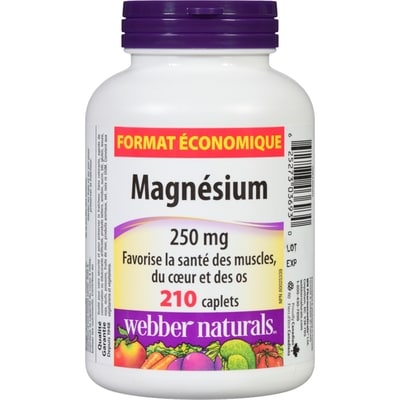 Webber Naturals Magnesium 250 Mg Value Size 210 ea, $0.08/1ea