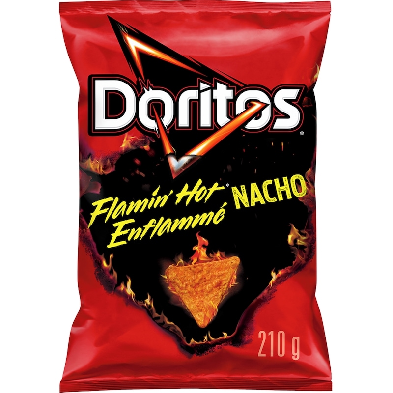 Flamin' Hot Nacho flavoured tortilla chips