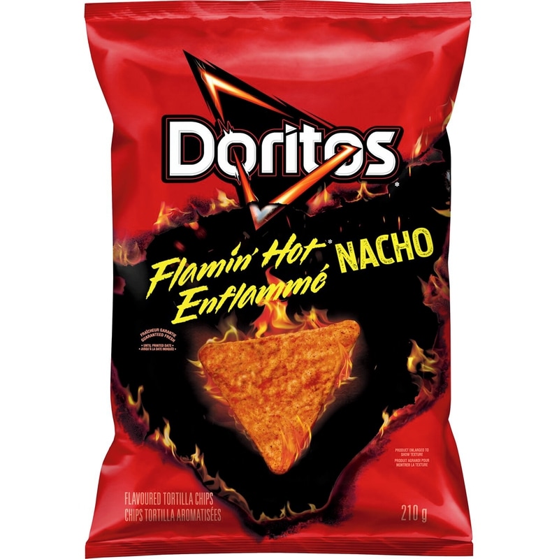 Flamin' Hot Nacho flavoured tortilla chips