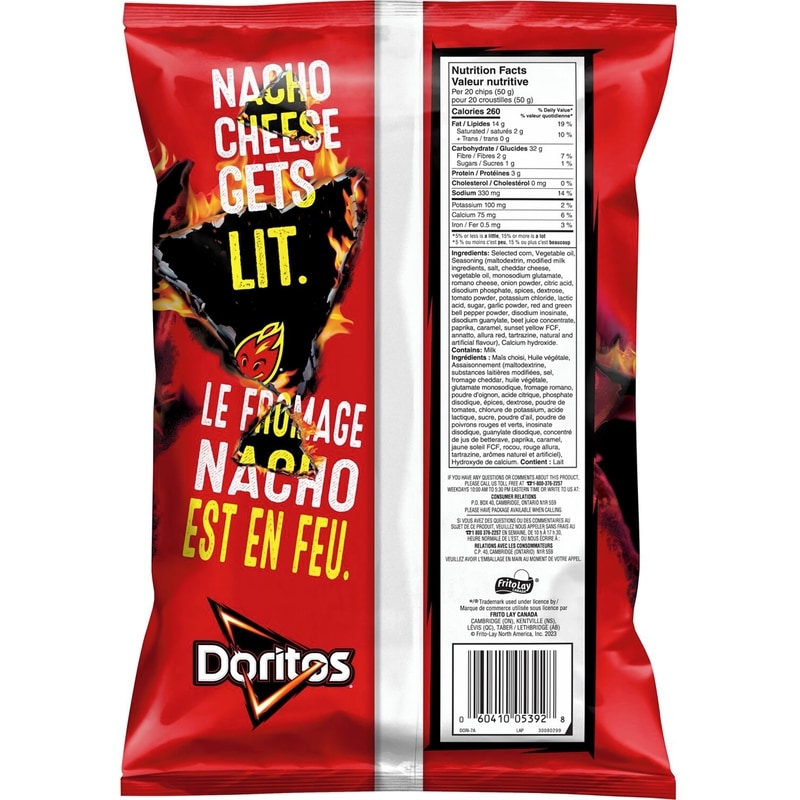 Flamin' Hot Nacho flavoured tortilla chips