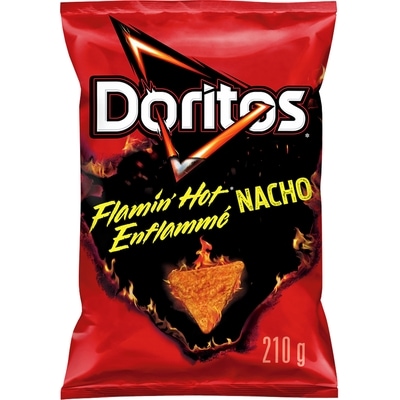Doritos Chips tortilla aromatisées Nacho Enflammé 210 g, 2,61 $/100g