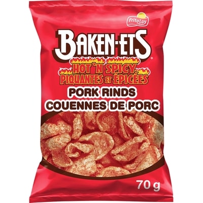 Baken-Ets Hot 'N Spicy Flavoured Pork Rinds (small bag) 70g 70 g, $4.27/100g