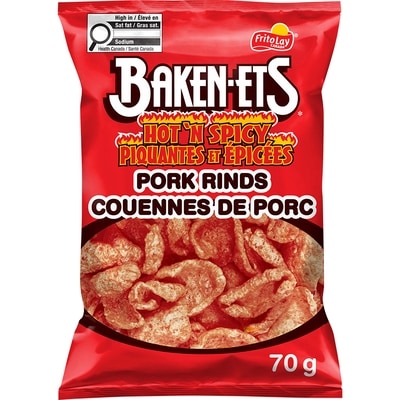 Baken-Ets Hot 'N Spicy Flavoured Pork Rinds (small bag) 70g 70 g, $3.56/100g