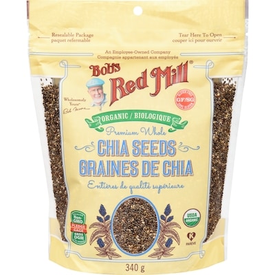 Bobs Red Mill Chia Seeds Premium Whole Organic 340 g, $2.94/100g