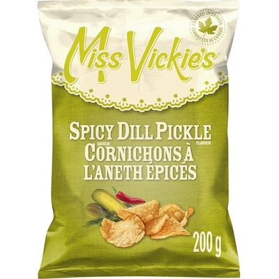 Miss Vickies Spicy Dill Pickle flavour kettle cooked potato chips 200g 200 g, $2.40/100g