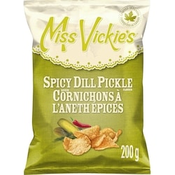 Miss Vickie’s Croustilles cuites à la marmite Saveur Cornichons à l’aneth épicés 200g 200 g, 2,75 $/100g