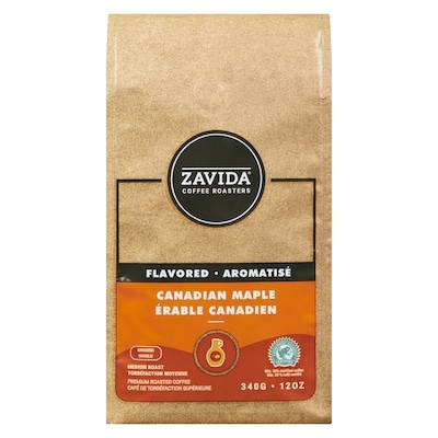 Zavida Café à l'érable canadien moulu torréfaction moyenne 340 g, 4,11 $/100g