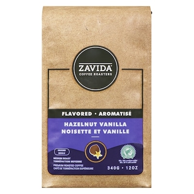 Zavida Hazelnut Vanilla Coffee Ground Medium Roast 340 g, $4.11/100g