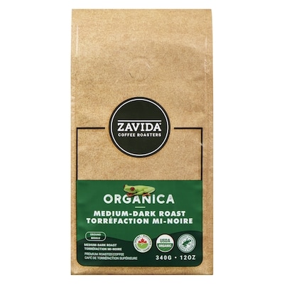Zavida Café moulu biologique torréfaction moyenne/foncée 340 g, 4,11 $/100g
