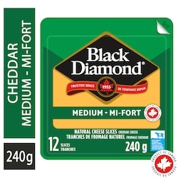 Medium Cheddar Natural Cheese Slices