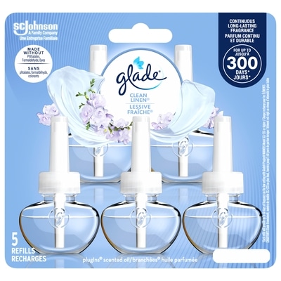 Glade PlugIns Scented Oil Air Freshener 5 Refills, Clean Linen 5 ea, $2.80/1ea