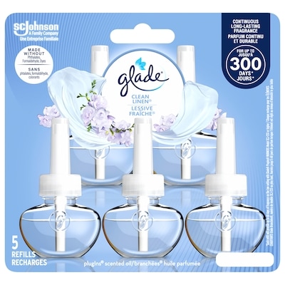 Glade PlugIns Scented Oil Air Freshener 5 Refills, Clean Linen 5 ea, $3.20/1ea