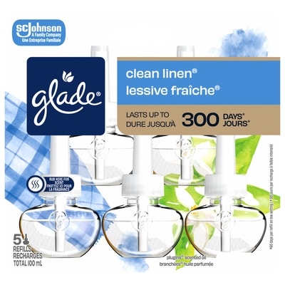Glade Branchées huile parfumée Recharge cinq recharges, Lessive fraîche 5 ea, 4,60 $/1ch