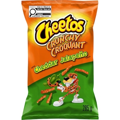 Cheetos Crunchy Cheddar Jalapeño Flavour Cheese Flavoured Snacks 285 g, $1.40/100g