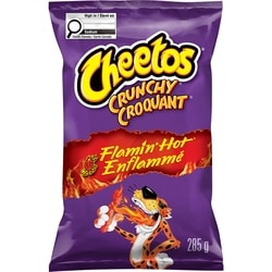 Cheetos Crunchy Flamin' Hot Cheese Snacks 285 g, $1.23/100g