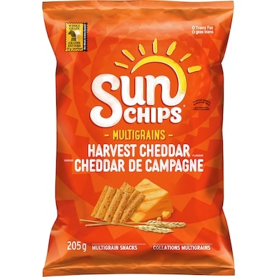 Sunchips Harvest Cheddar Flavour Multigrain Snacks 205g 205 g, $2.68/100g