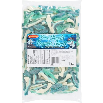McCormicks Gummy Candy Sour-Sharks 1 kg, $0.80/100g