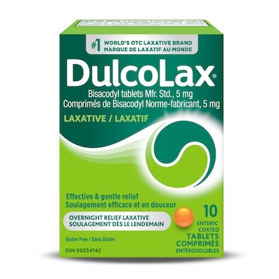 Dulcolax Comprimés 5 mg bisacodyl, laxatif stimulant 10 ea, 0,35 $/1ch