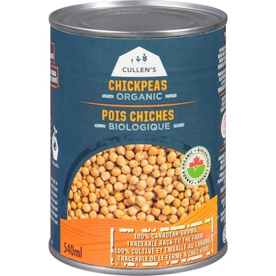 Cullen's Organic Canned Chickpeas 540 ml, $1.02/100ml
