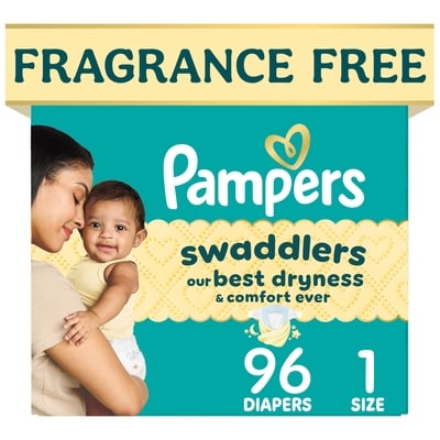 Pampers Swaddlers Diapers, Size S1, 96 Count 96 ea, $0.35/1ea