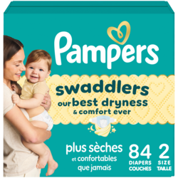 Pampers Couches Swaddlers, taille 2, 84 couches 84 ea, 0,40 $/1ch