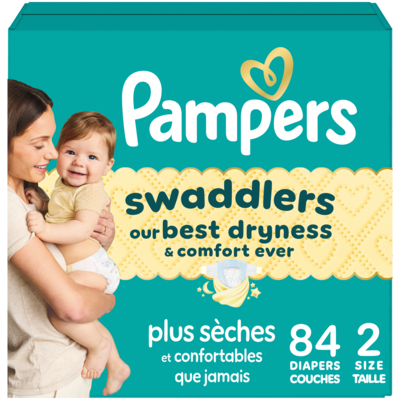 Pampers Couches Swaddlers, taille 2, 84 couches 84 ea, 0,41 $/1ch