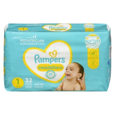 Pampers Swaddlers Newborn Diaper Size 1 32 Count 32 ea, $0.53/1ea