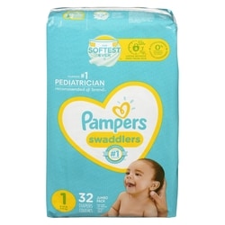 Pampers Swaddlers Newborn Diaper Size 32 Count 32 ea Real