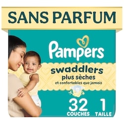 Pampers Couches Swaddlers, taille 1, 32 unités 32 ea, 0,44 $/1ch