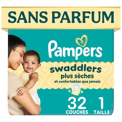 Pampers Couches Swaddlers, taille 1, 32 unités 32 ea, 0,52 $/1ch